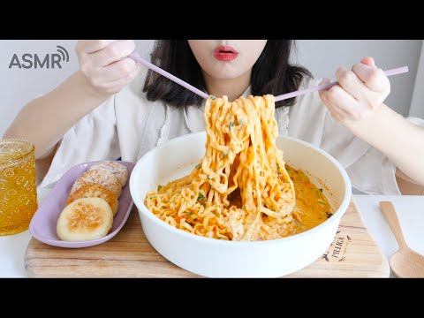 Видео: "Cream Jin jjamppong" Горячий рецепт в SNS, едящий ASMR _ Realsound Mukbang eatshow