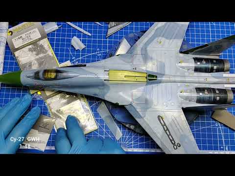 Видео: Продолжаем постройку Су-27. ,GWH 1/48