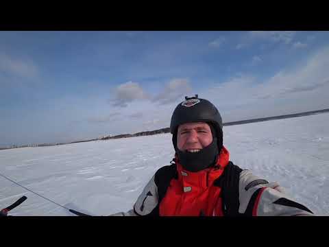 Видео: Кайтинг в Новосибирске. Зимний Кайтинг Новосибирск. Snowkiting Novosibirsk.