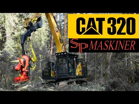 Видео: Харвестер CAT 320 с х/г SP MASKINER 661