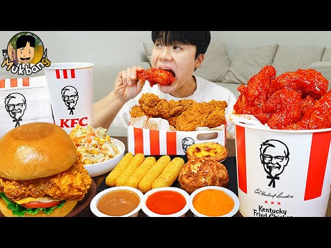 Видео: ASMR MUKBANG | Хрустящая жареная курица KFC, Чизбургер, сырная палочка рецепт ! принимать пищу