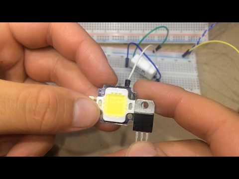 Видео: Подключение 10Вт светодиода при помощи LM317