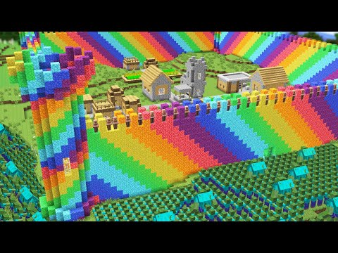 Видео: ЭТО САМАЯ РАДУЖНАЯ ЗАЩИТА ДЕРЕВНИ ОТ ЗОМБИ В МАЙНКРАФТ 100% Троллинг Ловушка Minecraft Апокалипсис