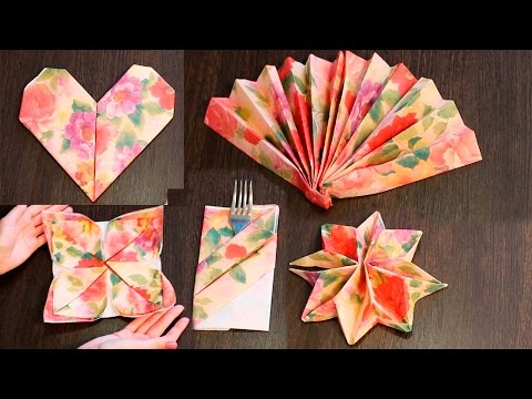 Видео: 5 СПОСОБОВ красиво  и ЛЕГКО СВЕРНУТЬ САЛФЕТКИ! Лайфхаки для хозяек ✔ Счастливая Хозяйка