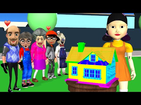 Видео: Игра «Страшный учитель 3D против кальмара» — мини-челлендж по преображению дома! 🎨🤣 Челлендж на 5...