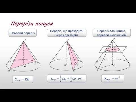 Видео: Конус  Перерізи конуса