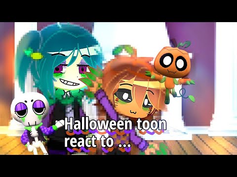 Видео: 2x | Halloween toon react to ... |🎃| Dandys world | rus/eng | Реакция Хеллоуинских тунов на ... |