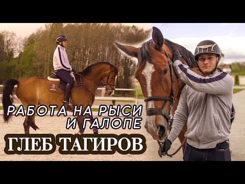Видео: Глеб Тагиров и Адонис. Тренировка. Работа на рыси и галопе.