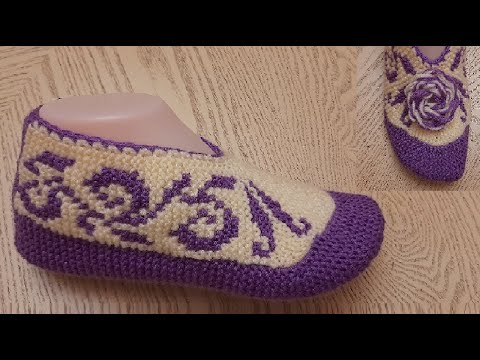 Видео: НОВИНКА 2021 : Классные тапочки-следки на двух спицах без швов ( 2 ЧАСТЬ ).