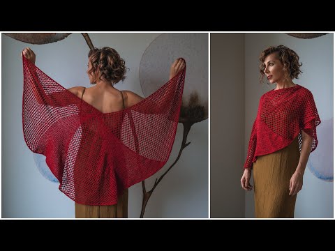 Видео: Хо-хо-хо! Как связать крючком этот праздничный узор спиральной шали — мастер-класс!