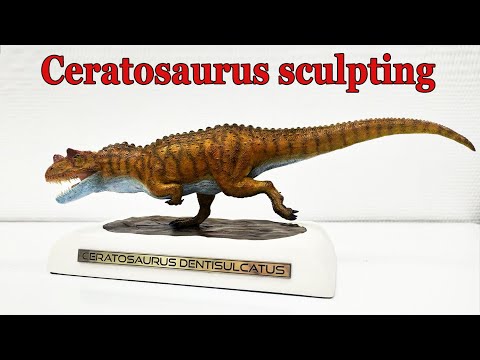 Видео: Цератозавр на охоте / Лепка из полимерной глины