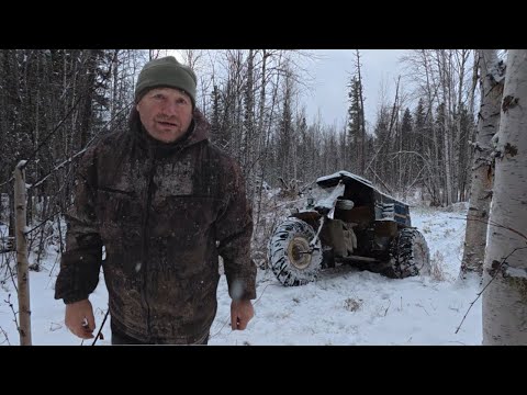 Видео: Тяжелый таёжный маршрут. Пробиваюсь на трицикле сквозь снежные преграды.