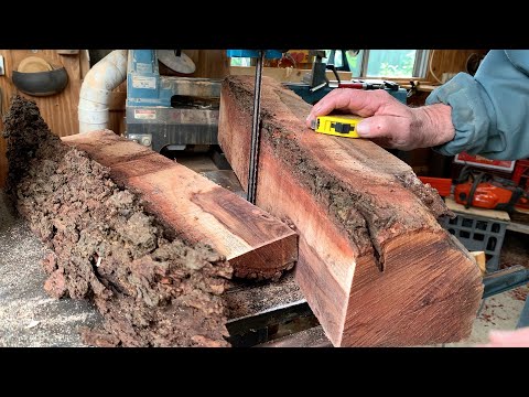 Видео: Ричард Раффан превращает два зеленых бревна в доски для игры в шары.