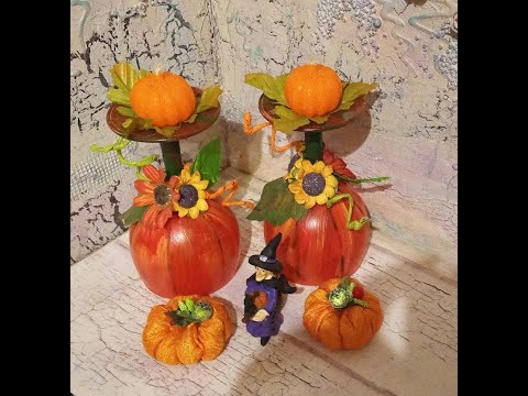 Видео: Сезон гарбузиків. Фужери-підсвічники. Повтор відео.