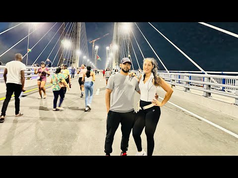 Видео: Торжественное открытие/прогулка по новому мосту через реку Бхаррат Джагдео Демерара 🇬🇾