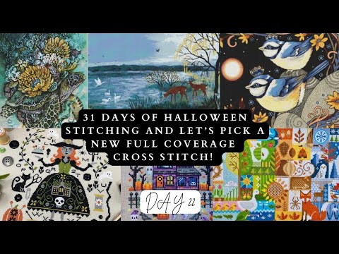 Видео: 22-й день «31 дня вышивки на Хэллоуин 2025» и давайте выберем новую схему вышивки крестиком на ве...