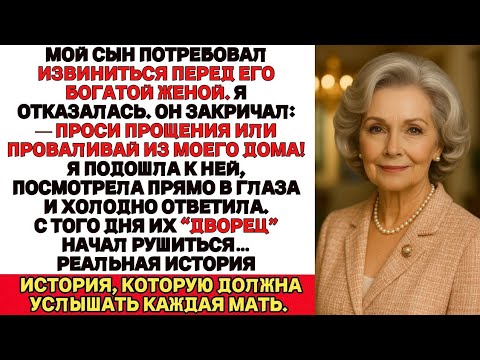 Видео: Сын заставил меня встать на колени перед его богатой женойНо я сказала то что уничтожило их роскошь,