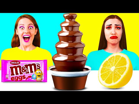 Видео: Шоколадный Фонтан Челлендж | Смешные Ситуации с Едой c Funny Funny