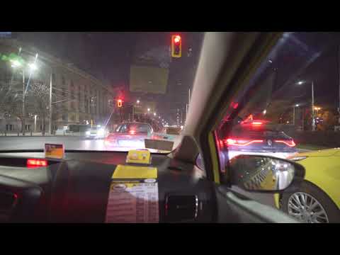 Видео: Bulgaria, Sofia, early morning taxi ride from Сердика to Летище София