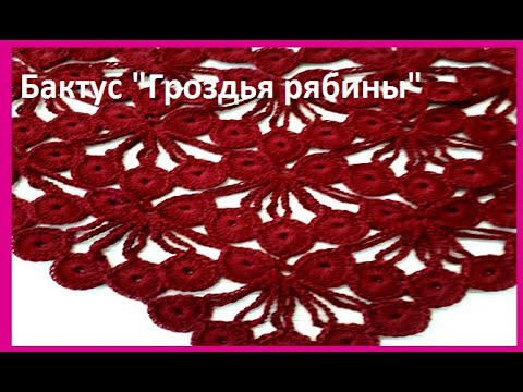 Видео: БАКТУС "Гроздья Рябины" Вязание КРЮЧКОМ , crochet shawl  ( Шаль № 351)