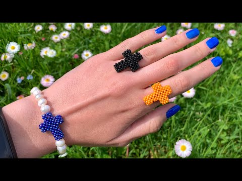 Видео: Как сделать объёмный крестик из бисера в технике монастырское плетение