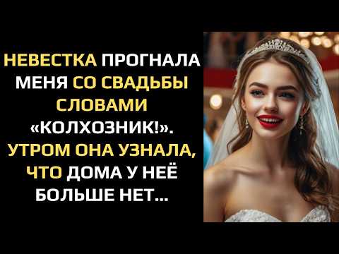 Видео: НЕВЕСТКА ПРОГНАЛА МЕНЯ СО СВАДЬБЫ СЛОВАМИ «КОЛХОЗНИК!». УТРОМ ОНА УЗНАЛА, ЧТО ДОМА У НЕЁ БОЛЬШЕ НЕТ…