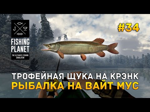 Видео: Трофейная щука на Крэнк. Рыбалка на Вайт Мус - Fishing Planet #34