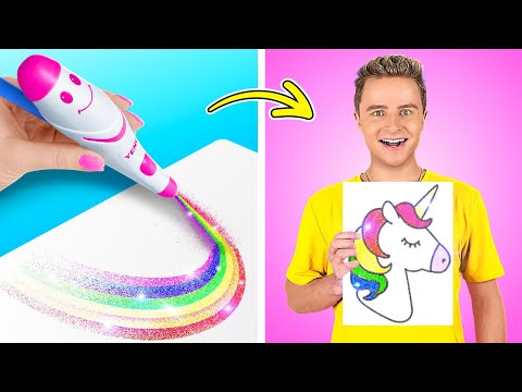 Видео: Гениальные художественные изделия и школьные лайфхаки! 🎨✨ Богатые vs Бедные студенты от 123 GO!