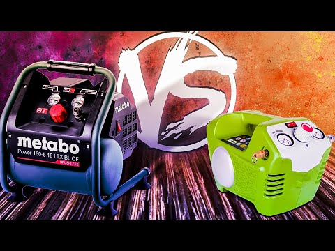 Видео: Сравнение аккумуляторных компрессоров METABO и GREENWORKS