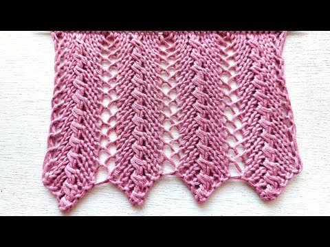 Видео: Симпатичные ажурные вертикали для вязания джемпера,  сарафана, палантина ⭐ Всего 2 РЯДА
