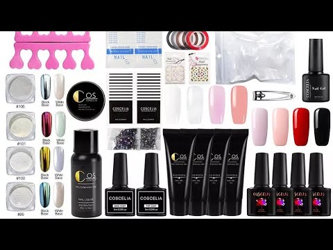 Видео: Распаковка стартового набора для маникюра и наращивания ногтей полигелем и гелем за 28$ с Али