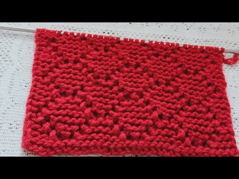 Видео: Красивый узор "Ромбы" спицами по платочной глади.
