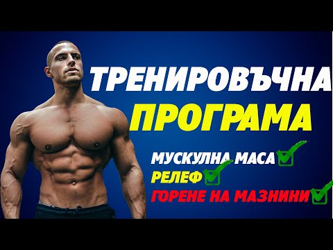 Видео: Тренировъчна Програма За Мускулна Маса, Релеф и Горене на Мазнини
