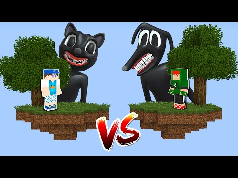 Видео: ОСТРОВ CARTOON CAT VS ОСТРОВ CARTOON DOG В MINECRAFT!!