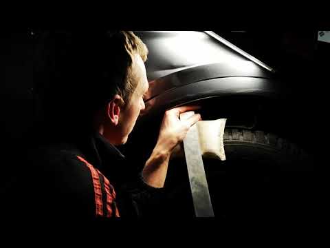 Видео: Сложный ремонт вмятины без покраски на крыле Audi Q5.Улыбка Джаба Хата. Audi Q5. Smile jab Hut.