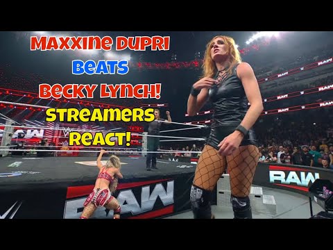 Видео: Реакция стримеров! Максин Дюпри побеждает Бекки Линч! #wwe #wweraw #рестлинг