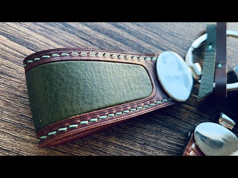 Видео: ENG Sub. Брелок для ключей из кожи. Leather keychain.