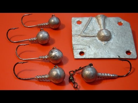 Видео: Джиг-головка в самодельной форме из алюминия.Jig fishing.