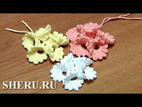 Видео: Crochet Round Petals Flower Tutorial 13 Вязание Цветов