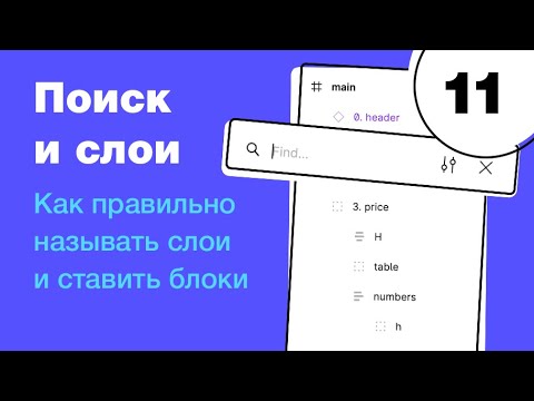 Видео: 🔥 Панель слоев и поиск с заменой контента. Как правильно называть слои и ставить блоки. Фигма с нуля