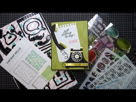Видео: Выпуск Diamond Press HSN! Обзор набора штампов, штампов и трафаретов Vintage Hello! Очень мило!