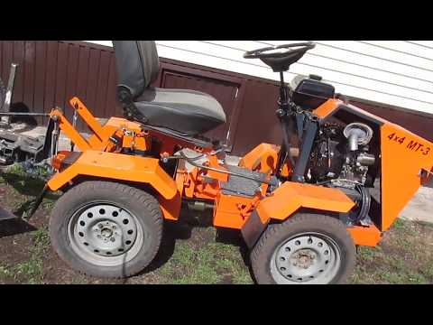 Видео: Мини трактор переломка 4х4,краткий обзор.