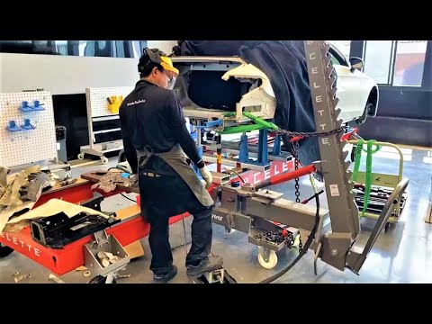 Видео: Ремонт задней части Mercedes-Benz C200 на рамном стапеле Celette с шаблонами