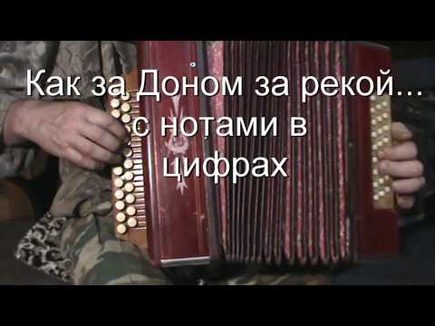 Видео: Как за Доном, за рекой    с нотами в цифрах