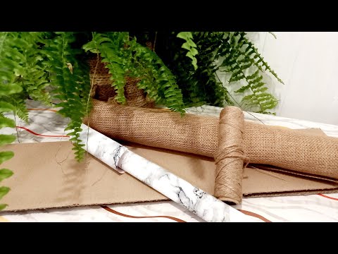 Видео: Взяла картон, мешковину, самоклейку,  и сделала нужную вещь для дома.