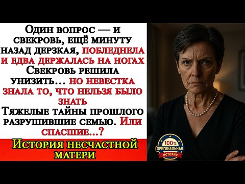Видео: Свекровь обвиняла Анну в измене…но невестка раскрыла её прошлое, и тогда свекровь не выдержала…