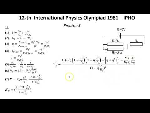 Видео: 12-я Международная олимпиада по физике 1981 г IPHO Решение  Задачи 1-3