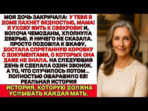 Видео: Моя дочь закричала:— В твоём доме пахнет бедностью! —и ушла.На следующий день я сделала один звонок…