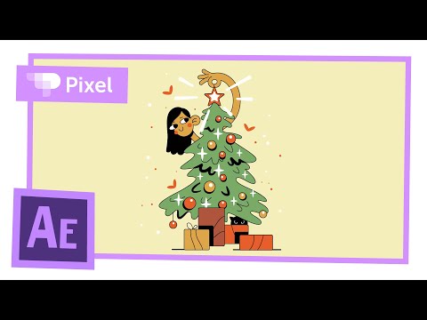 Видео: Анимируем новогоднюю иллюстрацию в After Effects | уроки для новичков