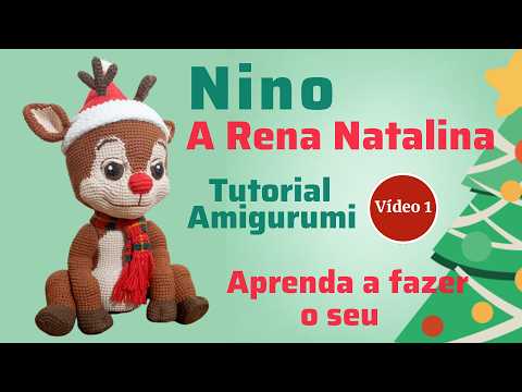 Видео: Нино, рождественский олень, связанный крючком | Как сделать задние лапы – Часть 1 (Урок по амигуруми